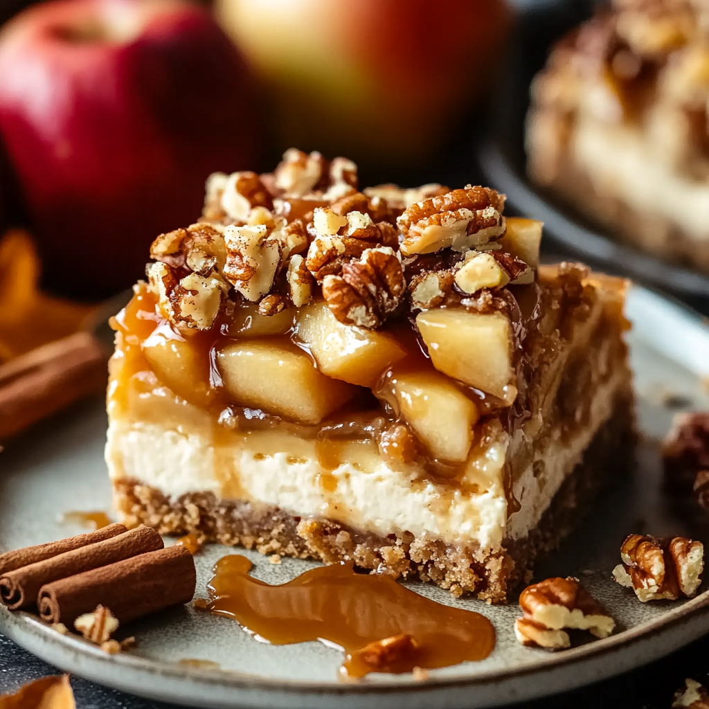 Caramel Apple Cheesecake Bars