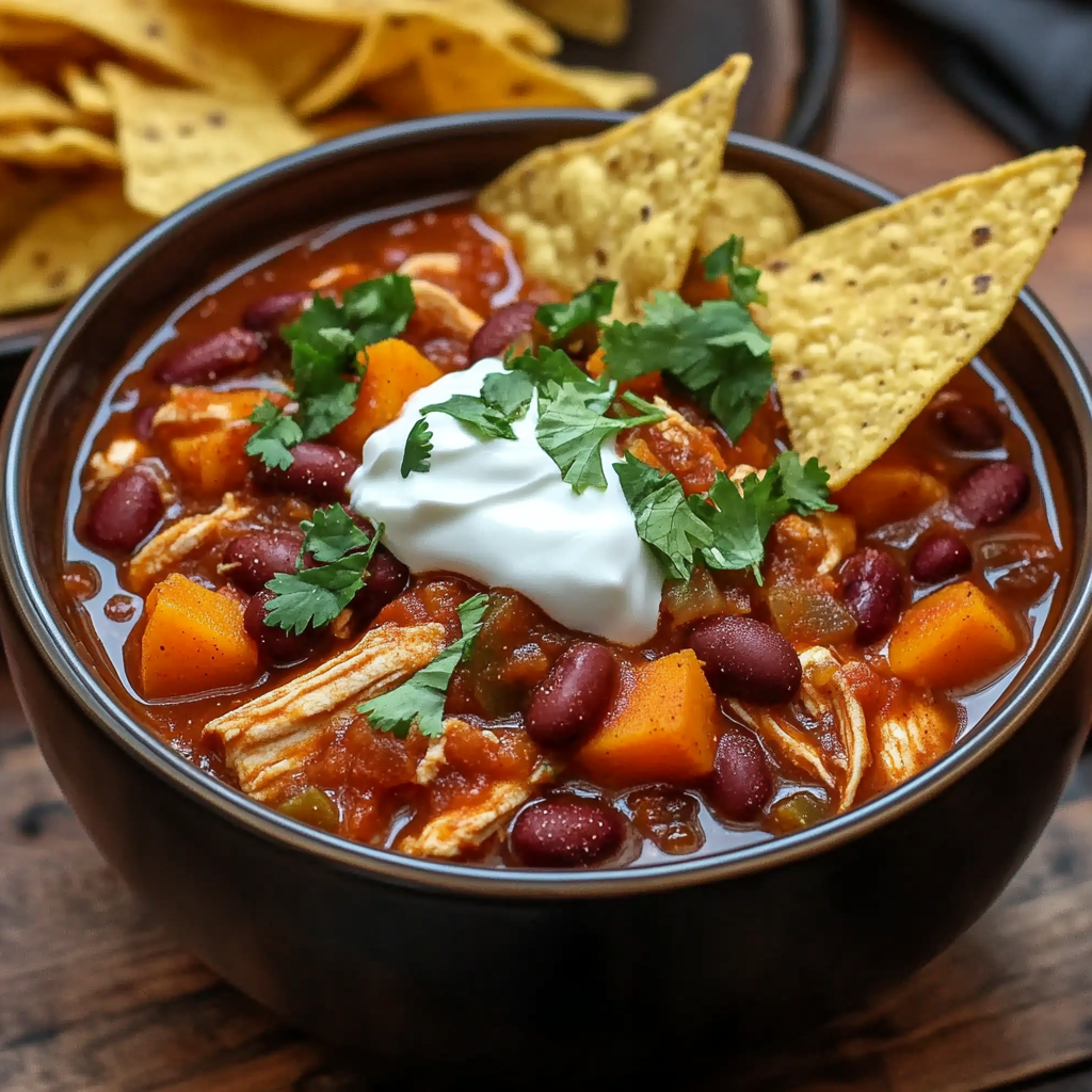 Slow Cooker Chicken and Sweet Potato Chili
